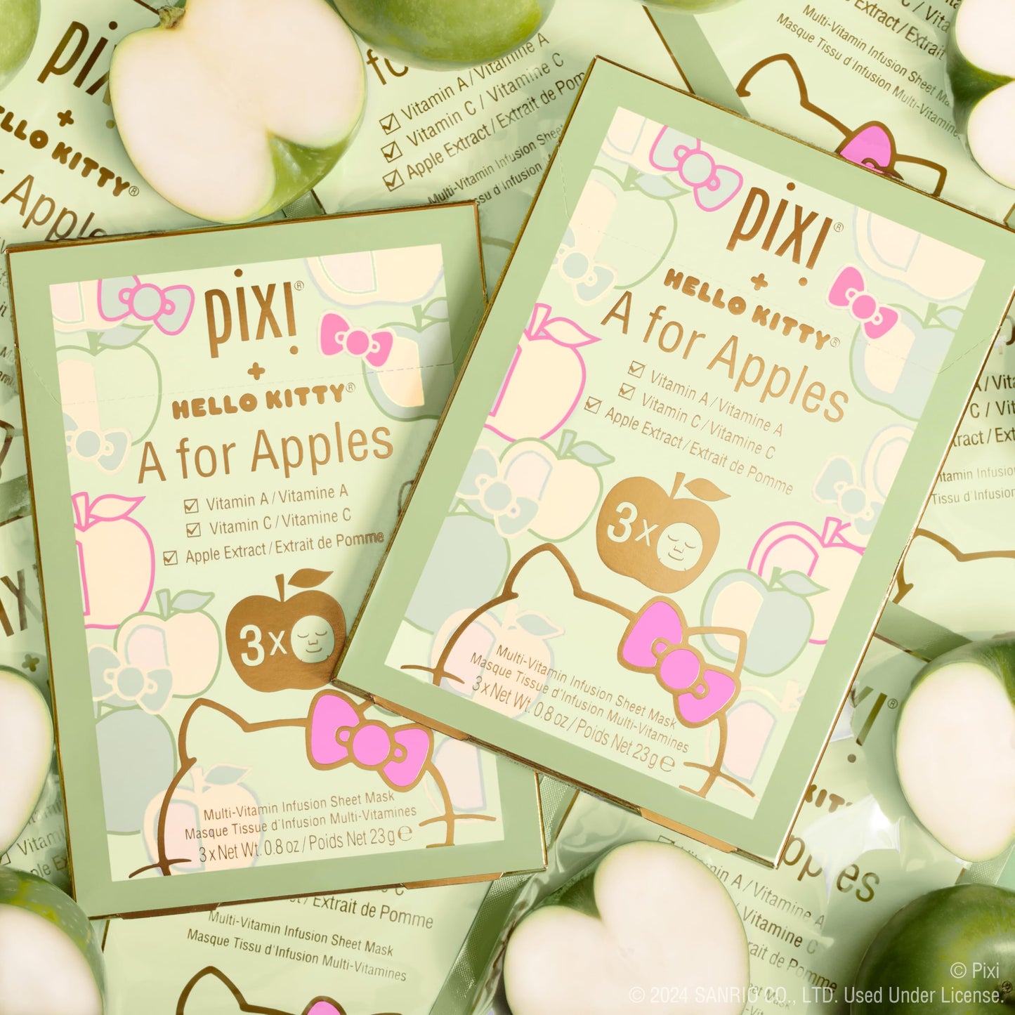 Pixi + Hello Kitty A for Apples Multi-Vitamin Infusion Sheet Mask 3ct *No Box