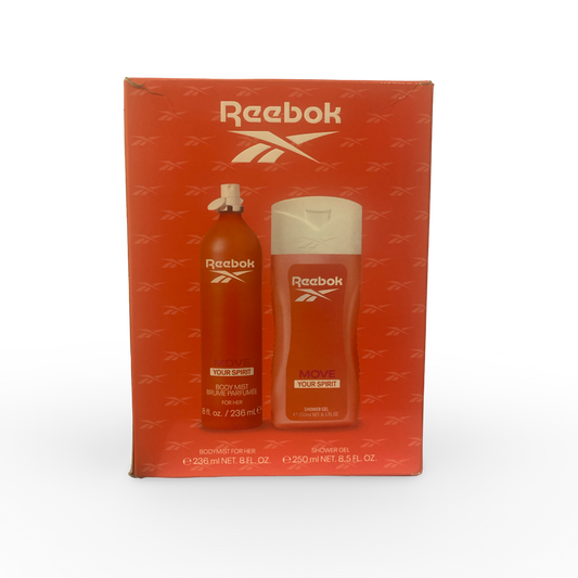 Reebok Move Your Spirit Set for Her: Body Mist 8 Oz & Shower Gel 8.5 Oz