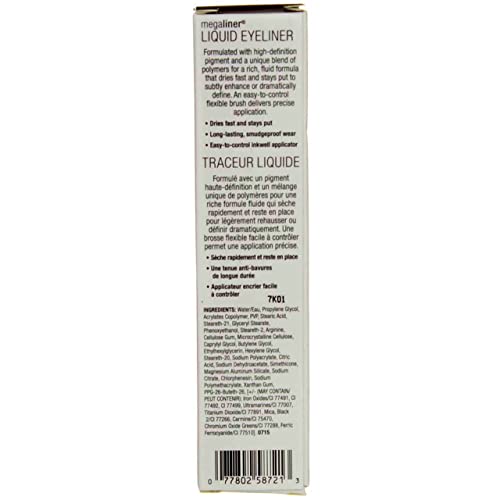 Wet n Wild  MEGALINER liquid Eyeliner, 872A Dark Brown  .12 fl oz