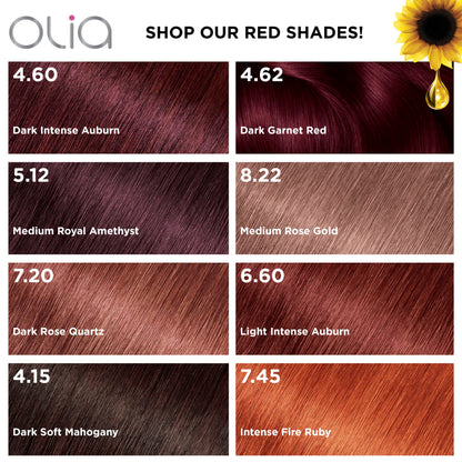 Garnier Olia Oil Powered Permanent Hair Color, 4.15 Dark Soft Mahogany