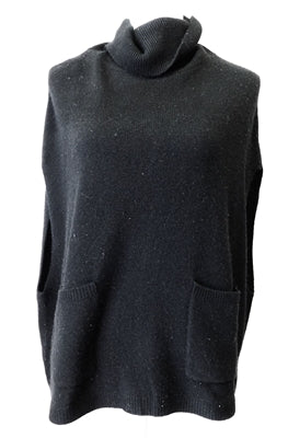 TAHARI Black Sleeveless Sweater one size