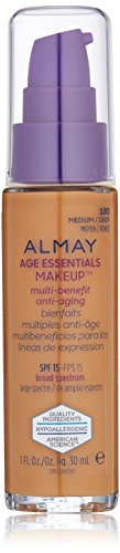 Almay Age Essentials Makeup SPF15 180 Medium/Deep  1 fl oz.