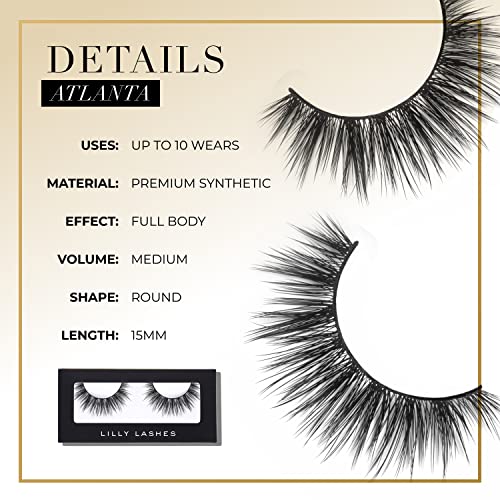 Lilly Lashes ATLANTA Premium Synthetic Mink Lashes, One Pair