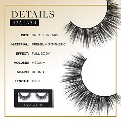Lilly Lashes ATLANTA Premium Synthetic Mink Lashes, One Pair