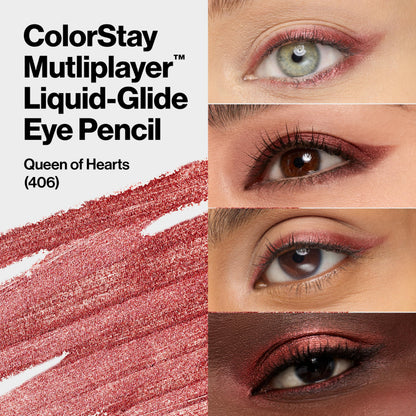 Revlon ColorStay Multiplayer Liquid-Glide Eye Pencil, Waterproof Eye Liner, 406 Queen of Hearts, 0.03 oz