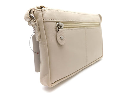 Bacci Genuine Leather Small Flap Over Sling Shoulder Bag Style, Sand
