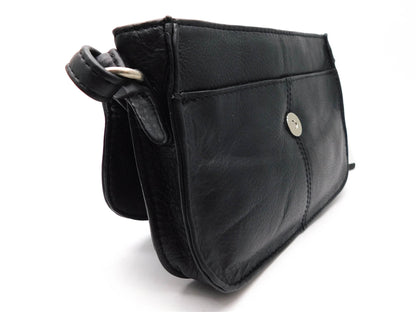 Bacci Genuine Leather Small Cross-Body Bag, Black
