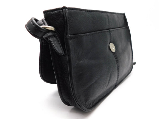 Bacci Genuine Leather Small Cross-Body Bag, Black