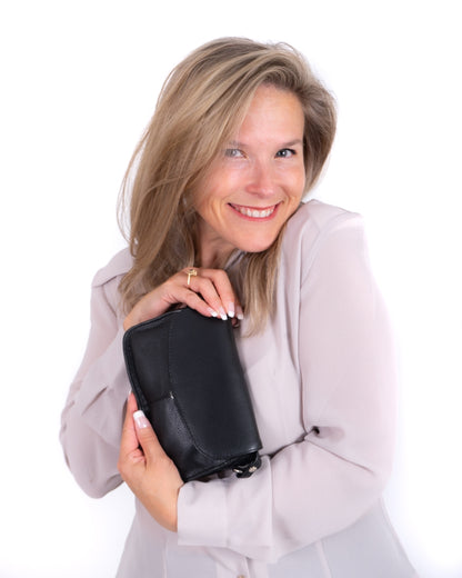 Bacci Genuine Leather Small Cross-Body Bag, Black