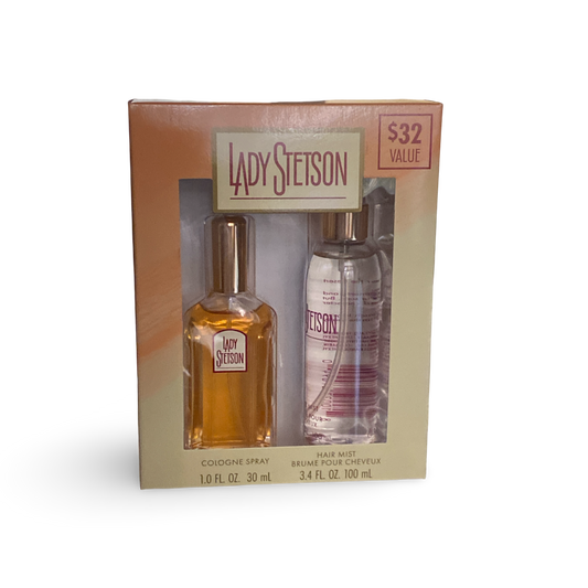Lady Stetson 2 pc Gift Set: Cologne Spray 1 Oz & Hair Mist 3.4 Oz