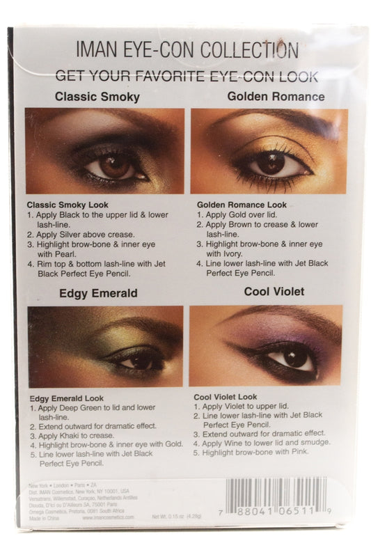 Iman EYE-CON Collection: Classic Smoky, Golden Romance, Edgy Emerald, Cool Violet  .15oz