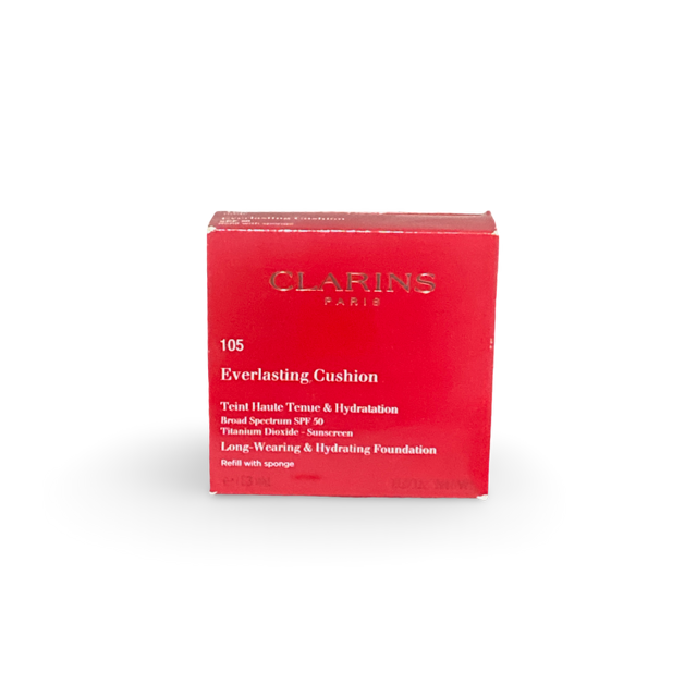 CLARINS Everlasting Cushion 105 NUDE Long Wearing & Hydrating Foundation Refill w Sponge