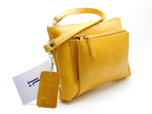 Iris Tyler Genuine Leather, Melissa Wristlet, Mustard