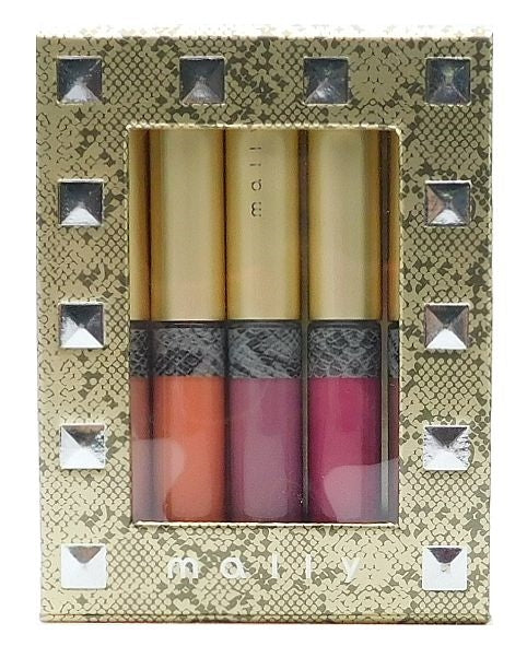 Mally HS Mini Lipgloss 5Pc Holiday Collection: Preppy Pink, Berrylish, Blossom, Mally's Look, Peach Sorbet each .09 Oz.