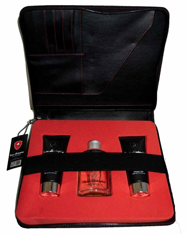 Tonino Lamborghini INVINCIBILE Gift Folio Set: Eau de Toilette  4.2 fl oz,  Shower Gel  5 fl oz, After Shave Balm 5 fl oz, Portfolio Case
