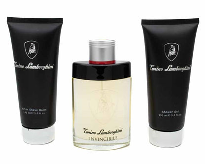 Tonino Lamborghini INVINCIBILE Gift Folio Set: Eau de Toilette  4.2 fl oz,  Shower Gel  5 fl oz, After Shave Balm 5 fl oz, Portfolio Case