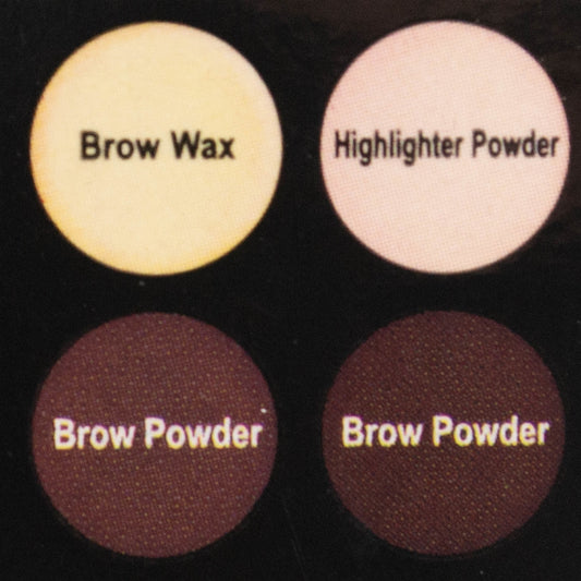 w7 BROW PARLOUR. The Complete Eyebrow Grooming Kit: Two Brow Shades (Brown & Blonde), Brow Wax, Highlighter Powder, Angled Brush, Brow Comb, Mirror and Mini Tweezers  .17oz