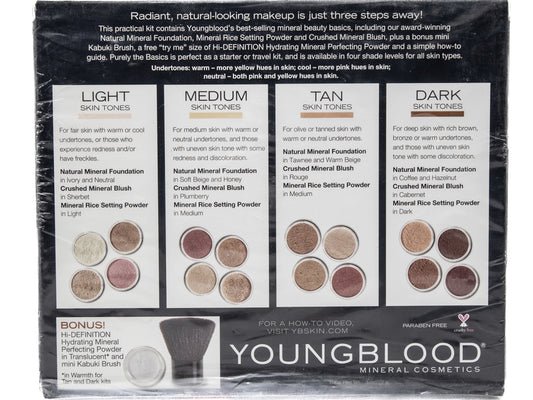 Youngblood PURELY THE BASICS Makeup Set, Light