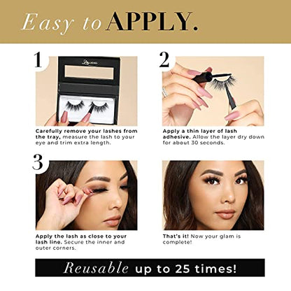 Lilly Lashes ATLANTA Premium Synthetic Mink Lashes, One Pair
