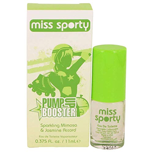Miss Sporty Pump Up Booster by Coty Sparkling Mimosa & Jasmine Accord Eau De Toilette Spray .375 oz / 11 ml (Women)