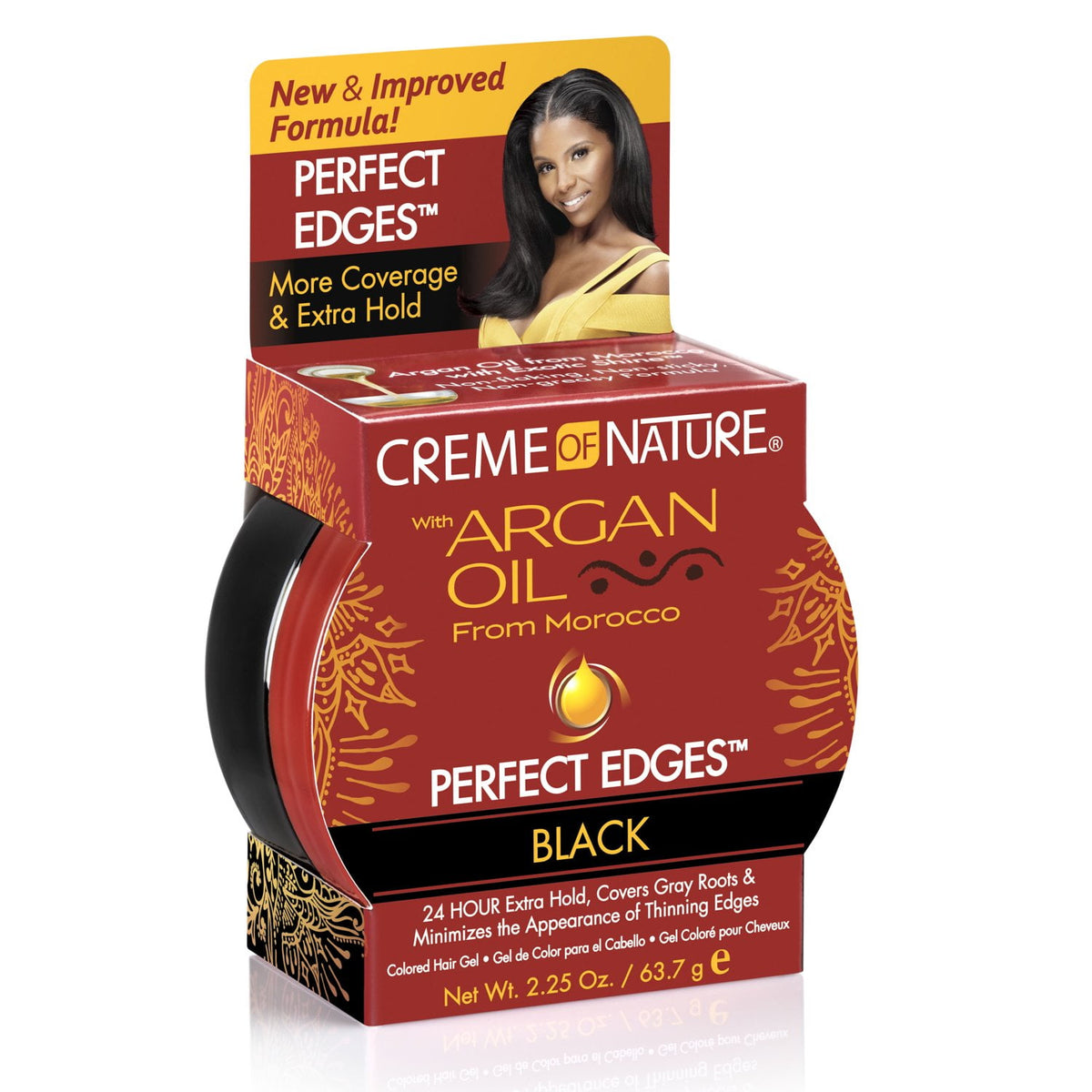 Creme of Nature 2.25 Oz. Argan Oil Perfect Edges Black Hair Gel