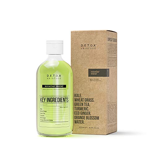 DETOX Skinfood Body Micellar Water. Kale, Wheat Grass, Green Tea, Tumeric, Olive Oil, Almond Oil, Bergamot Oil, Eco Ginger  8.45 fl oz