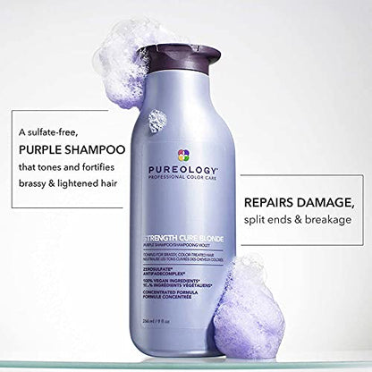 Pureology STRENGTH PURE BLONDE Purple Shampoo Toning For Brassy, Color-Treated Hair  9 fl oz