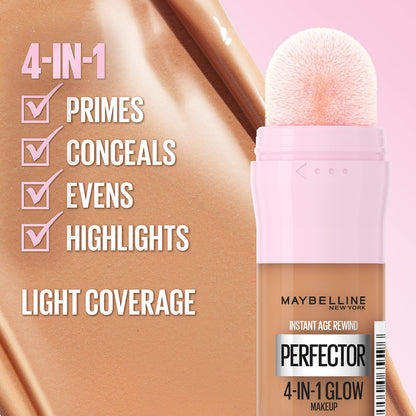 Maybelline Instant Age Rewind Instant Perfector Glow Makeup, Deep, 0.68 fl oz