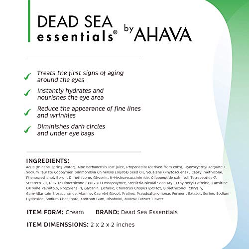 AHAVA Dead Sea Essentials SOOTHING EYE CREAM with Dead Sea Algae   .5 fl oz
