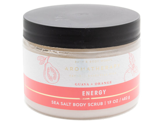 Bath & Body Works AROMATHERAPY ENERGY Sea Salt and Body Scrub, Guava + Orange  17 oz