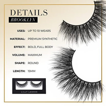 Lilly Lashes BROOKLYN Premium Synthetic Mink Lashes, One Pair