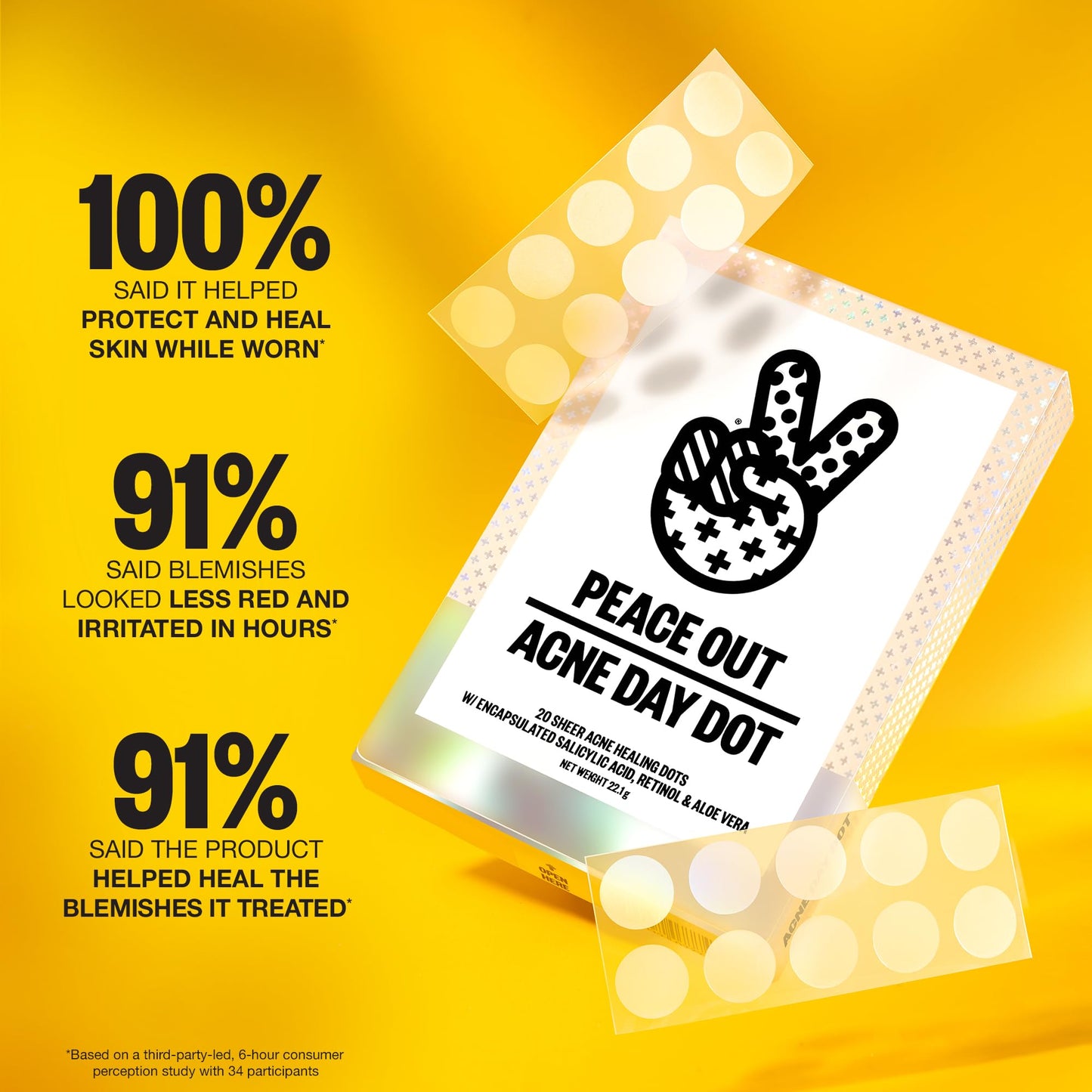 Peace Out ACNE DAY DOT - 40 Sheer Acne Healing Dots
