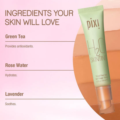 PIXI by Petra H2O Skintint Foundation Tinted Face Gel Cinnamon 1.2 fl Oz/35ml