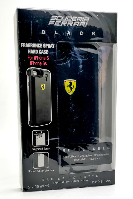 Scuderia Ferrari Black FRAGRANCE SPRAY HARD CASE for iPhone 6/6s, Refillable, Eau de Toilette  2x8 fl oz