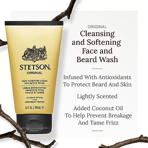 STETSON Personal Care Deep Clean Face & Beard Wash by Scent Beauty - Men's Face Wash & Clarifying Soap - 5 oz - 3 Pack