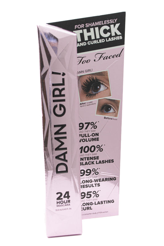 Too Faced DAMN GIRL! 24 Hour Mascara with Infinity Brush, Hydrophilic Black   .43 fl oz