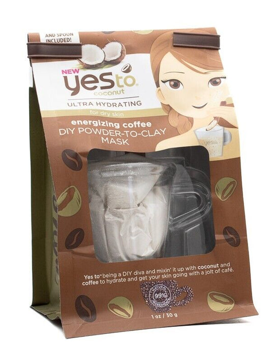 yes to cocunt Ultra Hydrating Energizing Coffee DIY POWEDER-TO-CLAY MASK  1oz