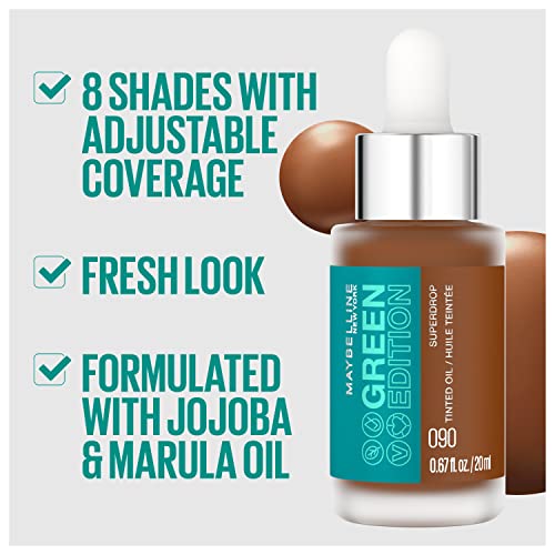 Maybelline GREEN EDITION Superdrop Tinted Oil #25,  .067 fl oz