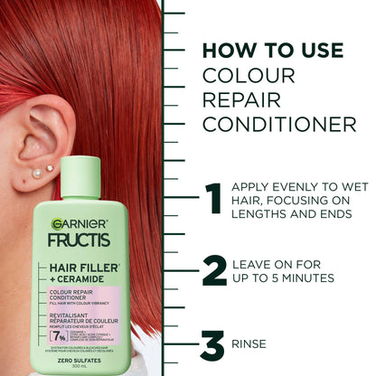 Garnier Fructis Hair Filler Color Repair Squeeze Conditioner with Ceramide, 10.1 fl oz