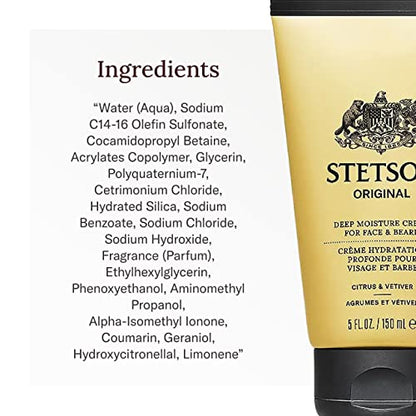 STETSON Personal Care Deep Clean Face & Beard Wash by Scent Beauty - Men's Face Wash & Clarifying Soap - 5 oz - 3 Pack