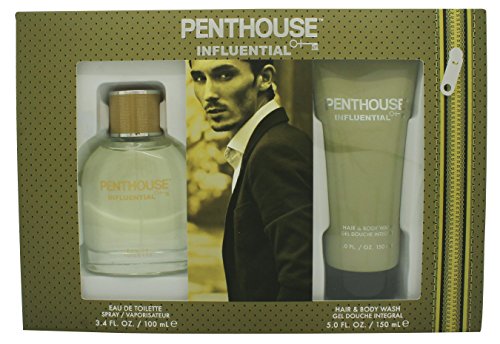 Penthouse INFLUENTIAL Eau de Toilette 3.4oz and Hair & Body Wash 5 fl oz set