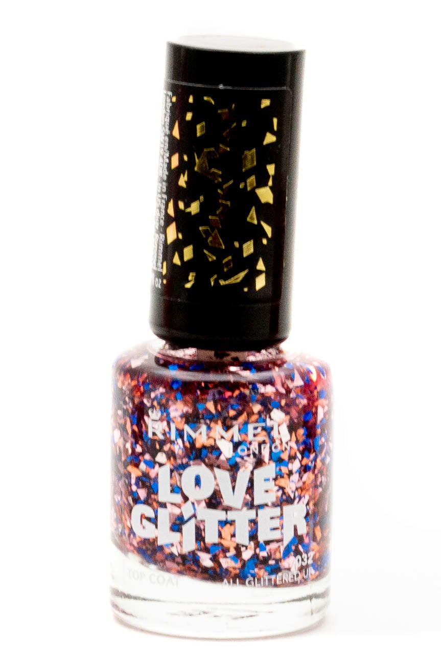 Rimmel LOVE GLITTER Top Coat 032 All Glittered Up   .27 fl oz