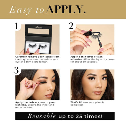Lilly Lashes HOUSTON Premium Synthetic Mink Lashes, One Pair