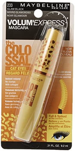 Maybelline New York Volum' Express The Colossal Cat Eyes Washable Mascara Makeup, Glam Black, 2 Count