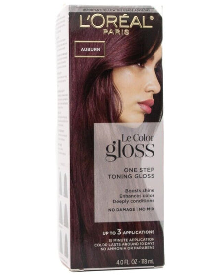 L'Oreal LE COLOR GLOSS One Step Toning Gloss, Auburn. 3 applications