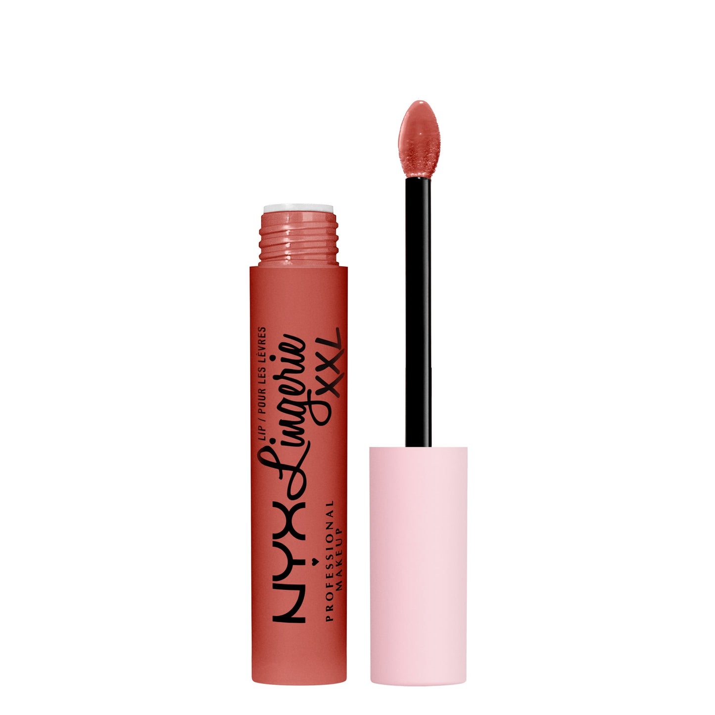 NYX Professional Makeup Lip Lingerie XXL Smooth Matte Liquid Lipstick, 16hr Longwear, Peach Flirt, 0.13 fl oz