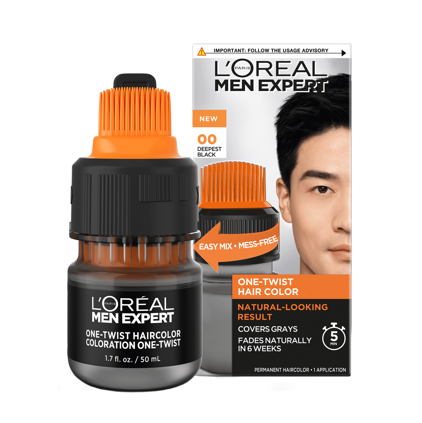 L'Oreal Paris Men Expert Permanent Hair Color, Deepest Black 00