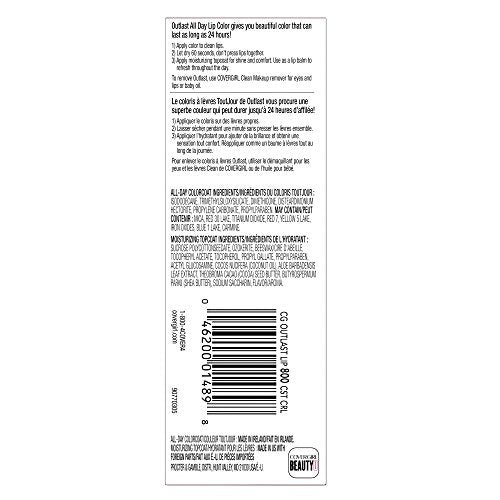 Covergirl Outlast All-Day Custom Reds Lipcolor, 800 Light Pale: Moisturizing Topcoat .06 Oz., All-Day Colorcoat .07 Fl Oz.