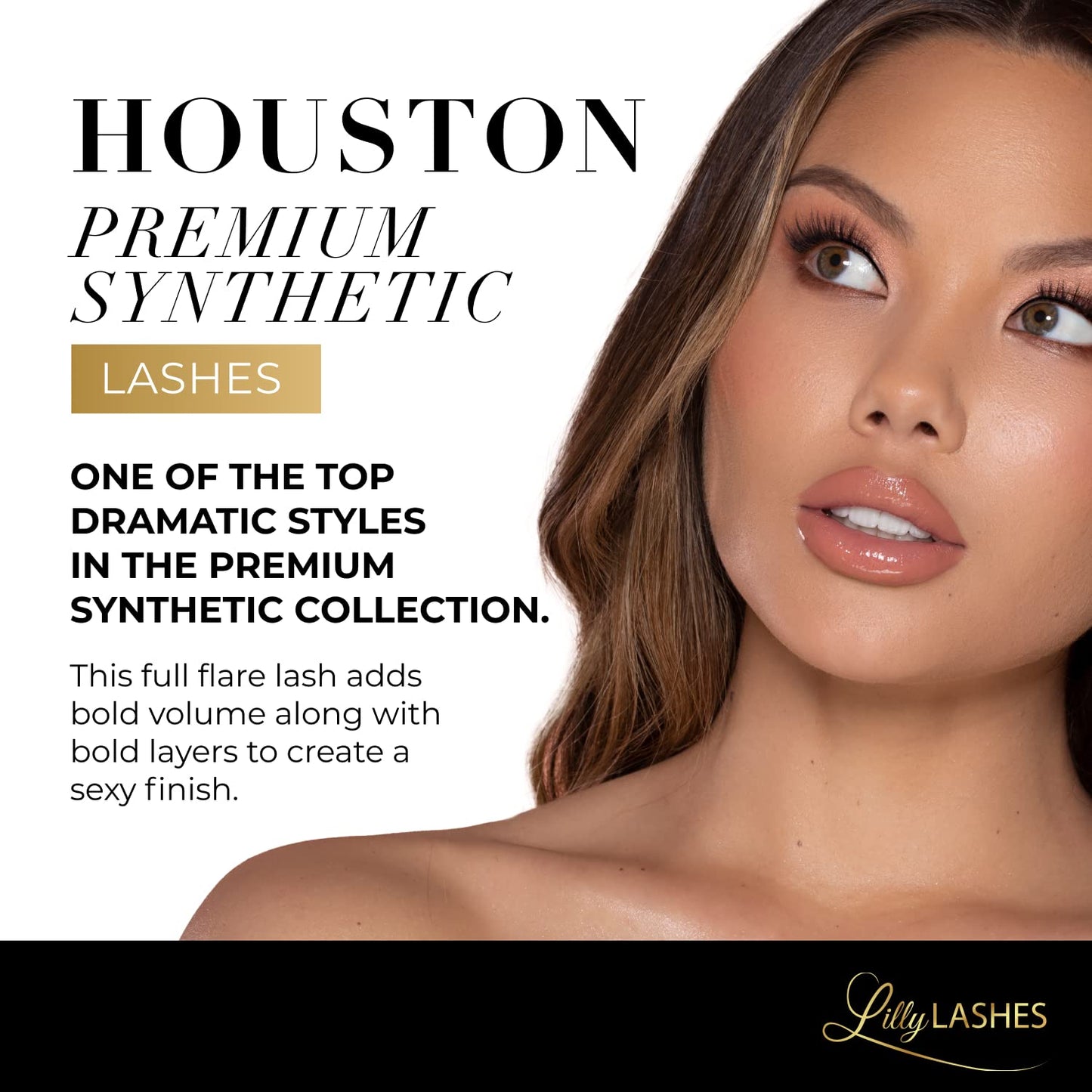 Lilly Lashes HOUSTON Premium Synthetic Mink Lashes, One Pair