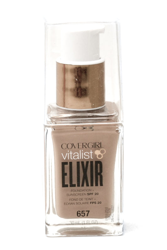 Covergirl VITALIST ELIXER Foundation, SPF20.  657 Golden Tan   1 fl oz